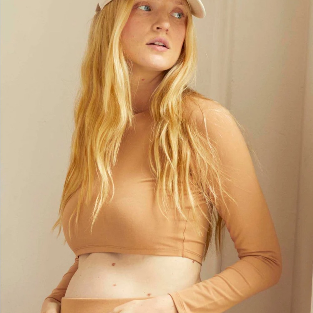 NWT Hatch Maternity Crop Top in Camel